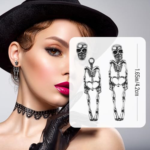Halloween Earrings Skeleton Jewelry for Women, Spooky Skull Ideal for Trick or Treat Night & Halloween Party Cosplay4
