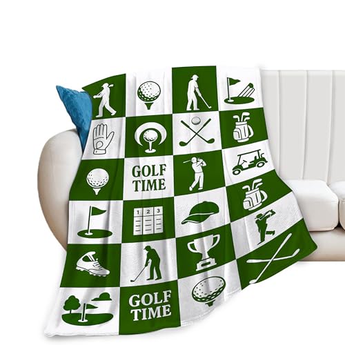 Golf Blanket Golfing Throw Blanket Soft Warm Cozy Fleece Fuzzy Plush Flannel Blankets Gifts for Golfers Men Boys Kids Women 40X50