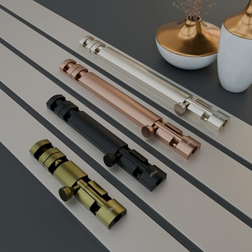 Image of Volo Premium 4 inch Xylo Tower Bolt /Door Latch /kundi /chitakni /Chitkini (Stainless Steel Rod) (Black Matt Finish) (Size 100mm) (4 inch- 100mm, 2)