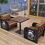 KIBONCY Bar-Sitzgruppe im Retro-Industrie-Stil, Bar-Esstisch und Stuhl aus einem Container for Cafés und Grillstuben(A1)