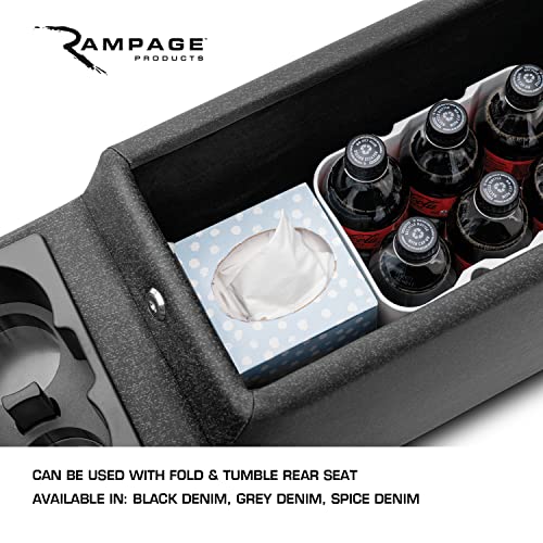 Rampage Deluxe Locking Center Console | Black Denim | 31515 | Fits 1976 - 1983 Jeep Cj5 #TOP3