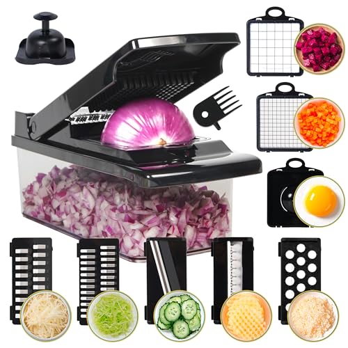 SANTOZZ Multifunctional Vegetable Chopper with Container, Vegetab...