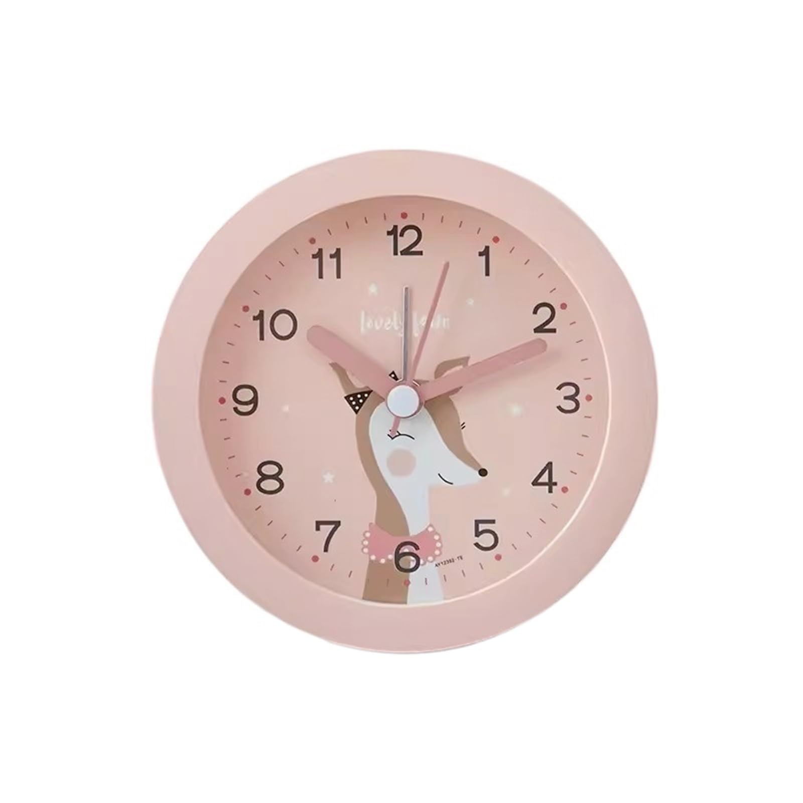 BMKGODN alarm clock， Alarm Clocks Silent Sweep Seconds Nap Timer Cartoon Small with Light Without Ticking Loud(Pink)