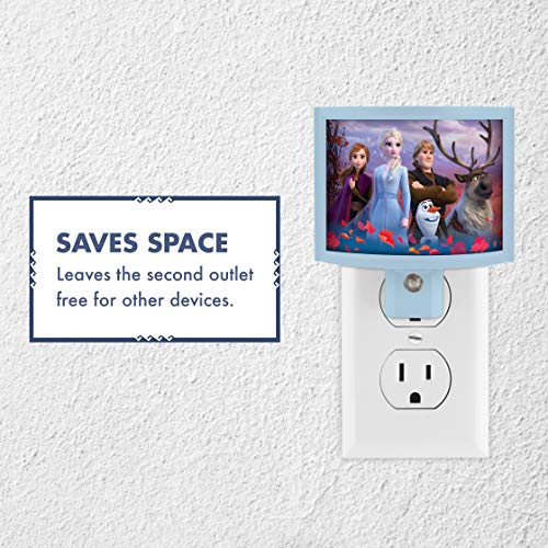 Image of Disney Frozen Wrap Shade LED Night Light, Plug-in, Dusk to Dawn, Girls Bedroom Decor, UL-Listed, Ideal for Nursery, Bathroom, 46276 (Pack of 12)