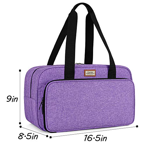 Curmio Yarn Storage Bag, Knitting Tote Bag For Crochet Hooks, Knitting Project And Accessories, Ideal For Crochet Beginners And Knitting Lovers, Bag Only, Purple #TOP5