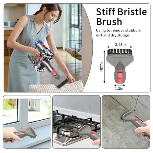 Image of 6 Replacement Attachment Kit for Dyson V15 /V15s /V9 /V8 /V11 /V12 /V10 /V7 /Gen5 Cordless Vacuums Cleaner | Quick Release Spare Part for Home and Car Cleaning | Accessory Tool Set with Extension Hose