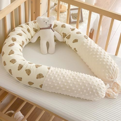 GYCF Parachoques Cojín Cama, Cojín contra Caídas Barrera Cama, Cojín Barrera Cama, Almohada Dormir de Lado de Serpiente, Suave Alfombra Anticolisión para Cama Dormitorio,B06,180CM