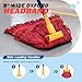 Onesimus Synthetic Rayon Mop Head Replacement, Chemical Resistant Heavy Duty Commercial Mops for Floor Cleaning and Finishing, 5 Inch Wide Headband, Medium Size 20 oz, 6 Pack Red