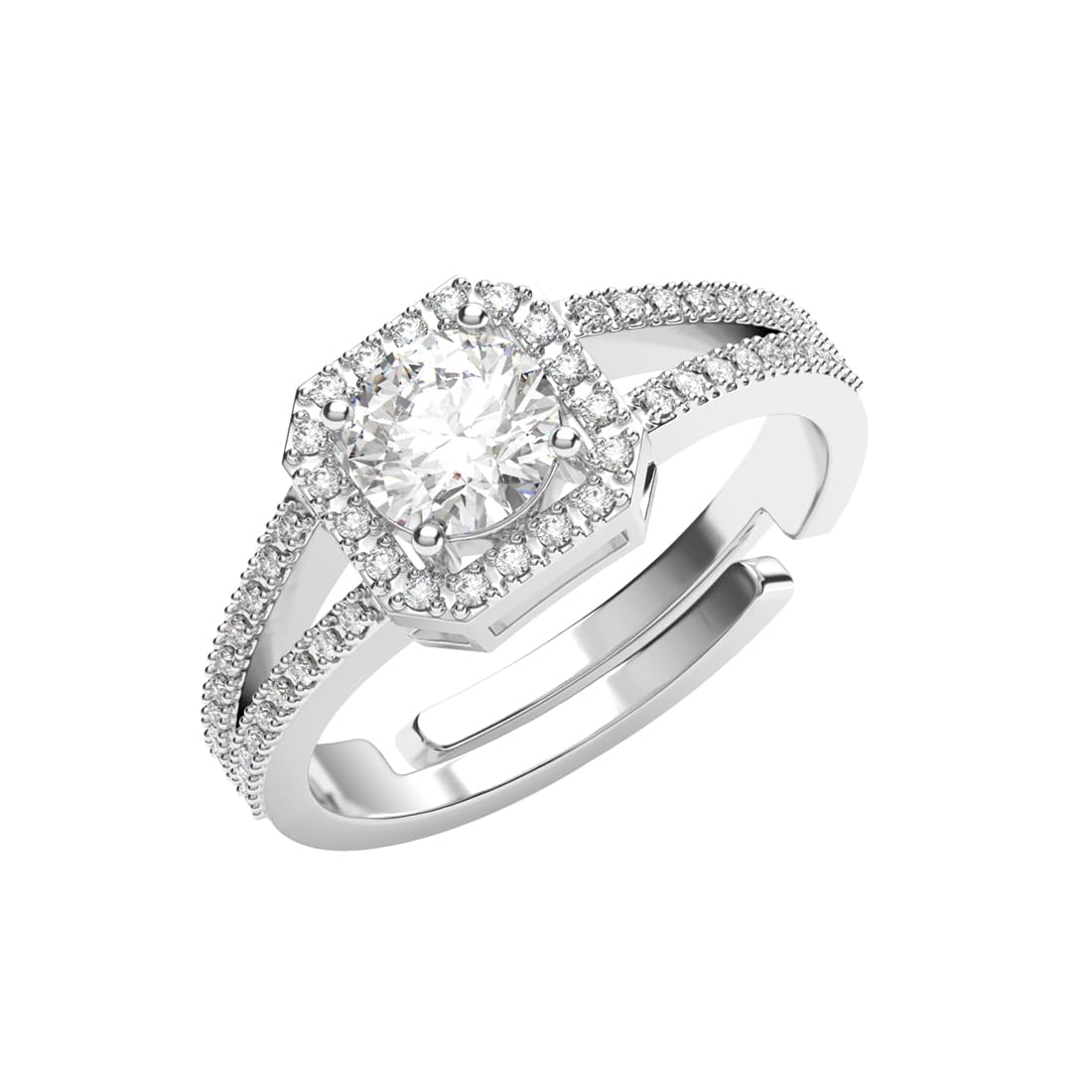 Clara Pure 925 Sterling Silver Cathedral Halo Finger Ring | Swiss Zircon Platinum Plated | Size Adjustable | Gift for Wome... - Review, Price and Buying Guide