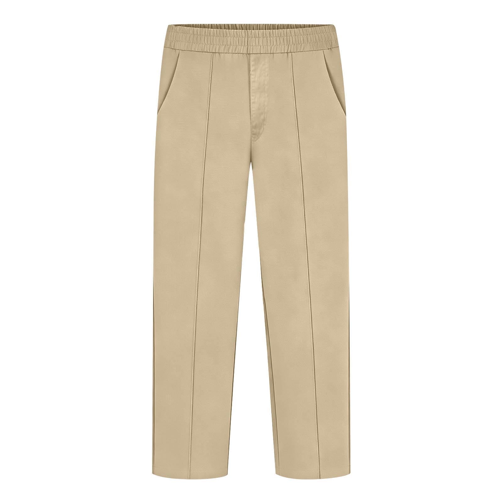 Boys Pants Elastic Waist Trousers Youth Chinos Trousers Pull On Relaxed School Uniform Pants Comfort Twill Pants - 5