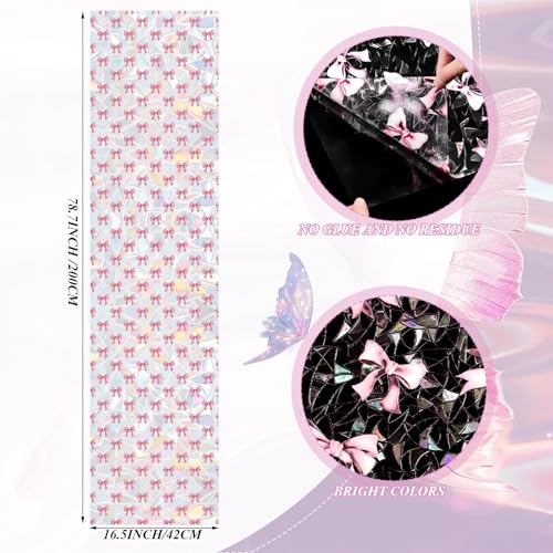 Vinilo Decorativo Para Ventana Bow Rosa 3D 42x200 cm miniatura 2