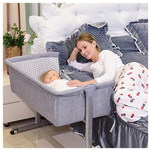 THINFAR Berceau Cododo avec Matelas et Moustiquaire 2 in 1 Lit Bébé Cododo pour Les Bébés de 0 à 36 Mois Pliable 2 en 1 Berceau bébé Mobile Lit d'Appoint (96 * 57 * 77cm)
