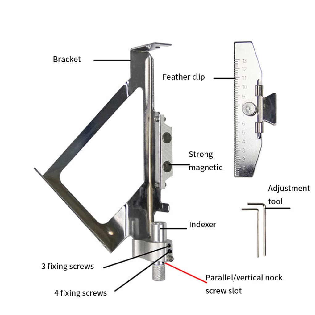 Flecha Fletching Jig, Fletching Jig Flecha Ajustable con Escala Transparente Herramienta de Tiro con Arco portátil de Aluminio para Tiro con Arco DIY Plata, Fletcher