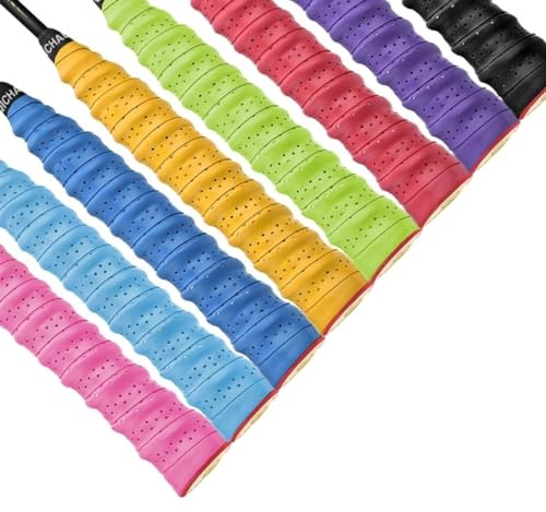 Acers Badminton Racket PU (Rubber) Soft Grip Pack of 2 Racquet Overgrip/Tape Mesh Plain (2 of Black) 5