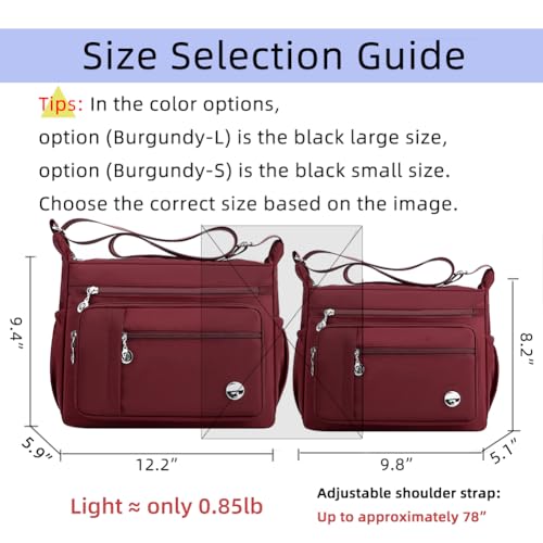 Mintegra M006-BURGUNDY-S Women Shoulder Handbag Roomy Multiple Pockets Bag Ladies Crossbody Purse Fashion Tote Top Handle Satchel thumb #5