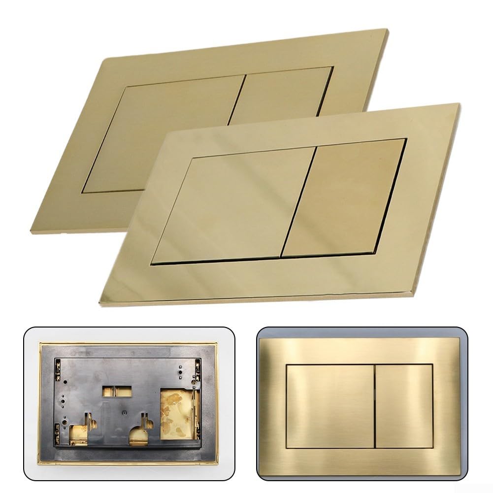 Bouton De Chasse D'Eau Double Pour TECE - Plaque De Commande Or Brillant Ou Brossé - 220x150 Mm - Technologie Dual Flush