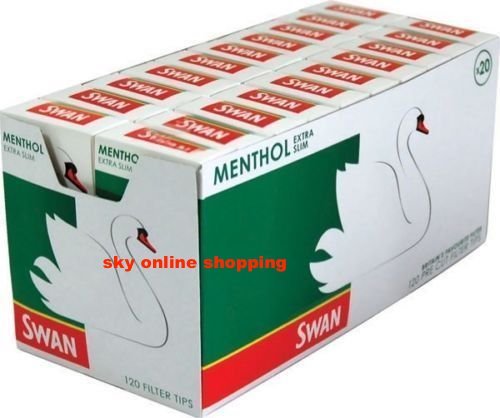 ＭＥＮＧＬＩ盟励 10 x Packs Swan Pre Cut Cigarette Smoking Roaches Filter Tips Menthol Extra Slim
