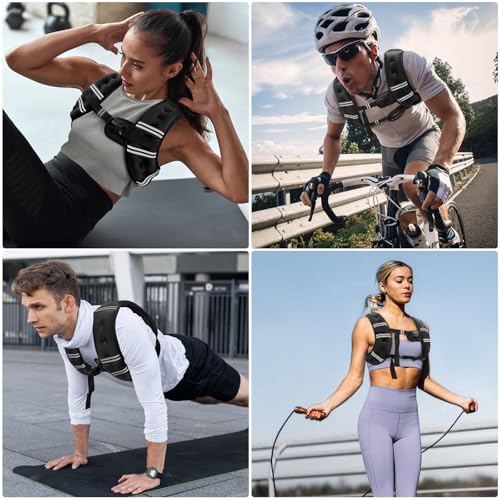 Weighted Vest for Women & Men with Reflective Stripe and Adjustable Buckle, Comfortable & Durable Rucking Vest for Walking, Running & Strength... - Image 7