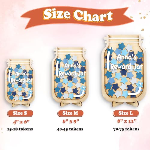 Image of Personalized Magnetic Reward Jar for Kids, Colorful Star Token Behavior System, Classroom Management Tool for Teachers, Potty Training Reward Chart, Back to School Gift for Boys Girls