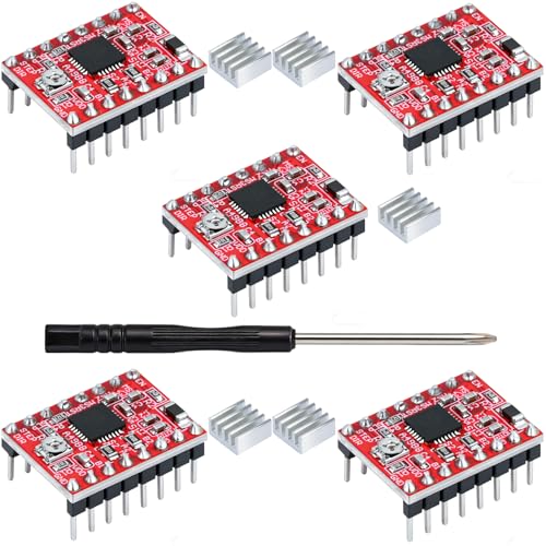 AILUOMI 5pcs A4988 Stepper Motor Driver Module with Heat Sink Compatible with 3D Printer Arduino