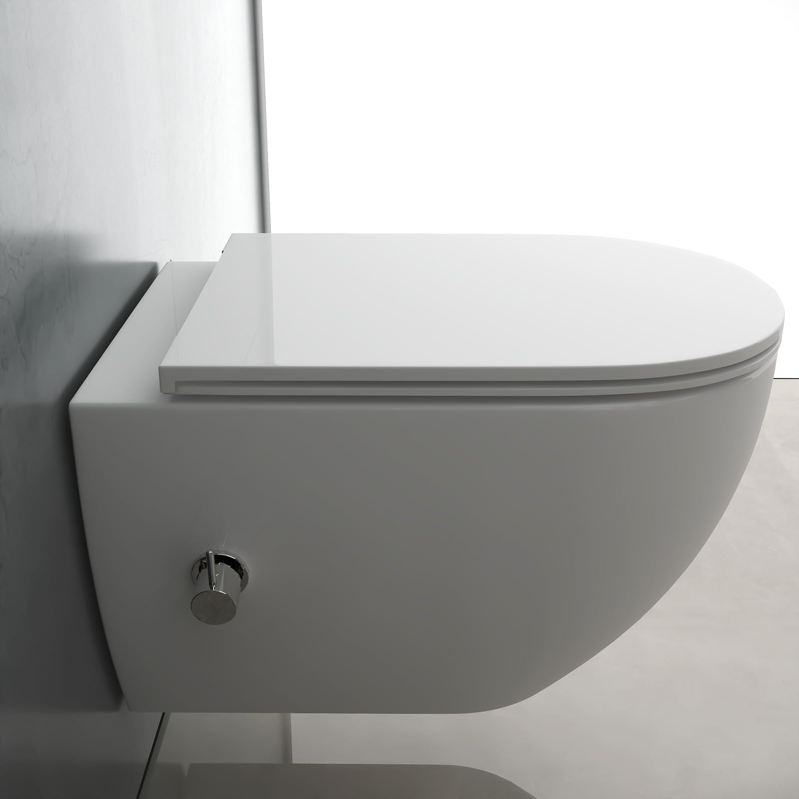 Alpenberger Bidet WC | Dusch WC Set | Hänge WC ohne Spülrand | Toilettendeckel mit Absenkautomatik | Toilette mit Schallschutz & Podusche | Kloschüssel mit Armatur | Passend Geberit
