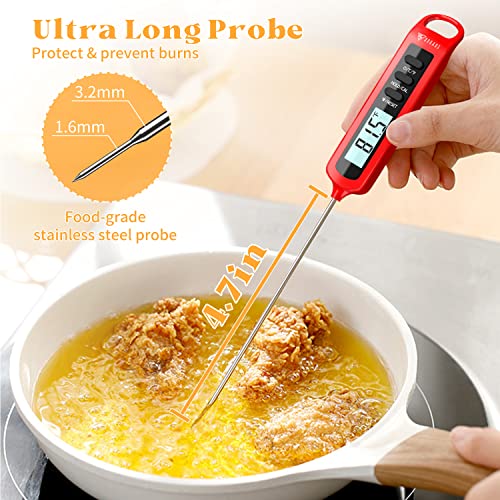 Doqaus Meat Thermometer Digital, Ipx6 Waterproof Instant Read Thermometer For Cooking Kitchen Food Candy With Super Long Probe For Grill Bbq Steak Smoker Oil Milk Yogurt Temperature #TOP6