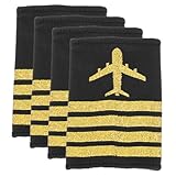 Beavorty 2paires Galons D'épaule Pour Costume De Pilote De Ligne Avec Rayures Lot Pour Co...