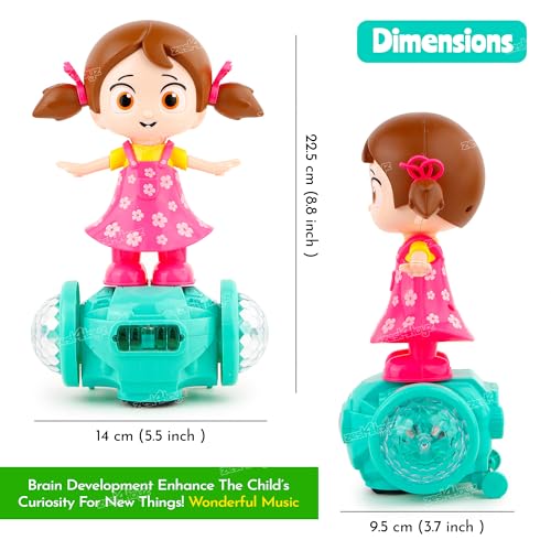Image of Zest 4 Toyz Musical Toy for Kids with Mist Spray 360 Rotating Dancing Doll for Girls Battery Operated Light & Sound Toy Bump and Go Activity Play Toys for Kids Birthday Gift for Girls & Boys