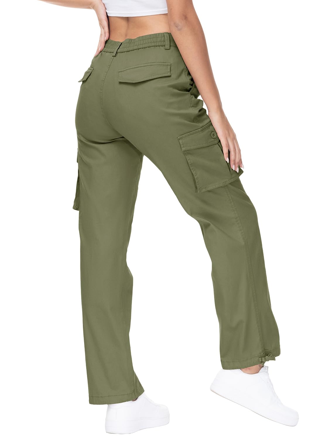 Gopune Damen-Cargohose, leicht, Outdoor, Reisen, Arbeit, lässig, Baumwolle, mit 7 Taschen