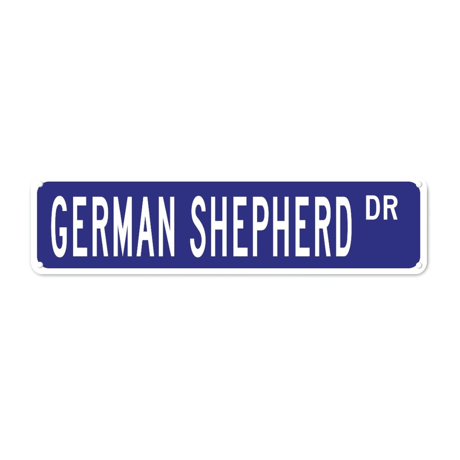 DTHNKL Metal Sign German Shepherd Rd Vintage Retro Tin Art Plaque Aluminum for Home Kitchen Garden Wall Yard Coffee Decor 4x16 Inch