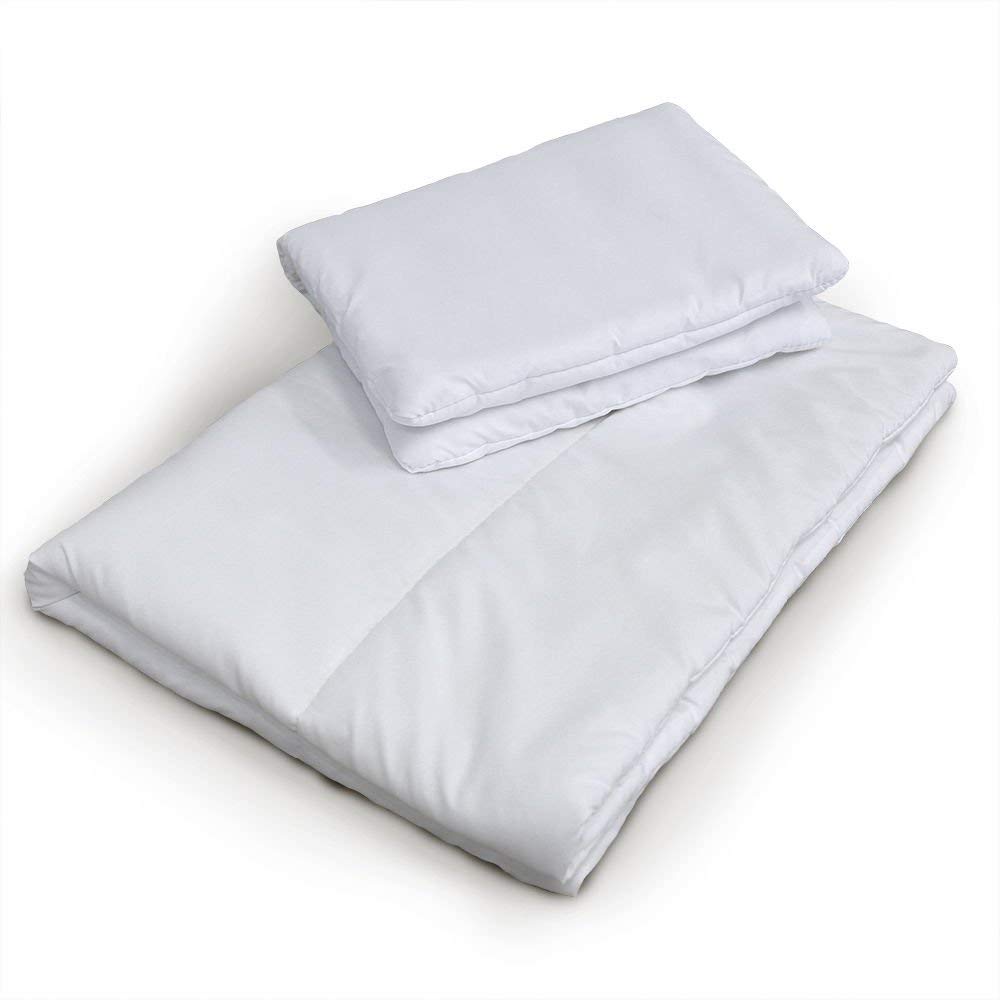 Thelittles24 White 2 Pcs Filled Pillow+Quilt/Duvet Nursery Bedding Set Cot Bed 120X90cm/135X100cm (120X90cm)