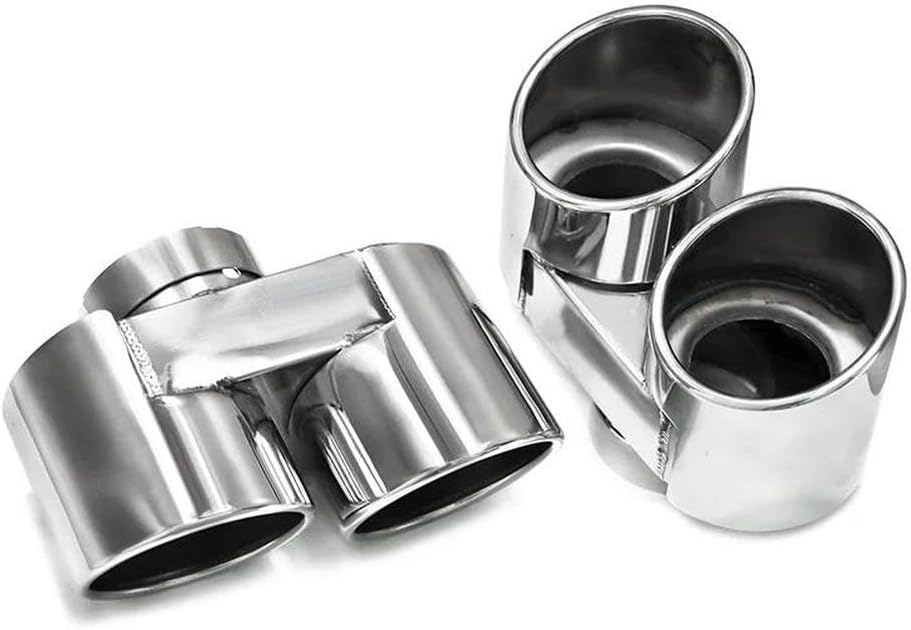 Spare Parts For BMW G20 G21 330i 330d 330e 320i Round Muffler Quad Stainless Steel Carbon Fiber Tailpipe Exhaust System(Silver)