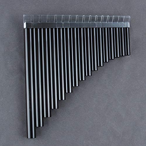 16/18 Pipes ABS Plastic Pan Flute G Key Pan Pipes Woodwind Instrument Traditional Musical Instrument Pan flute (16 pipes, Dark brown)