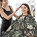 ALAZA Flower Green Leaves Butterfly Leopard Barber Cape for Men Women, Waterproof Haircut Apron Beard Shaving Bib Hair Cutting Cloth 55 x 65 Inch