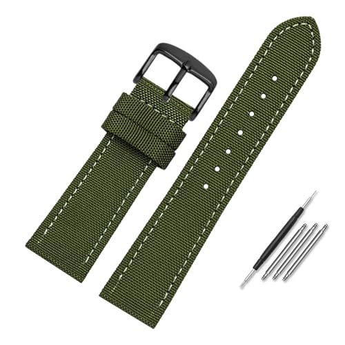 Bracelet en cuir et nylon 19mm à 24mm pour montre homme élégante