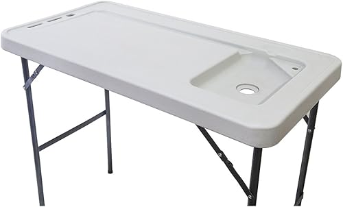 Miniatura 4 de Ochine Mesa de pescado plegable con grifo de fregadero, mesa de caza portátil de filete de pescado, mesa de limpieza de pescado, mesa de picnic