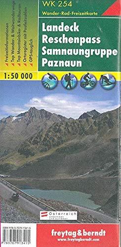 WK 254 Landeck - Reschenpass - Samnaungruppe - Paznaun, Wanderkarte 1:50.000 (freytag & berndt Wande WK 254 Landeck - Reschenpass - Samnaungruppe - Paznaun, Wanderkarte 1:50.000 (freytag & berndt Wande
