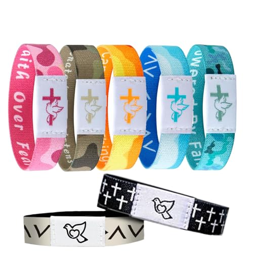 Sunnydeer 7pcs The Original Bible Verse Bracelets Wearable Daily Bible Verse Bracelet With NFC Personalized Daily Inspiration For Christmas Valentines Day New Year Gifts(Bible verse bracelets)