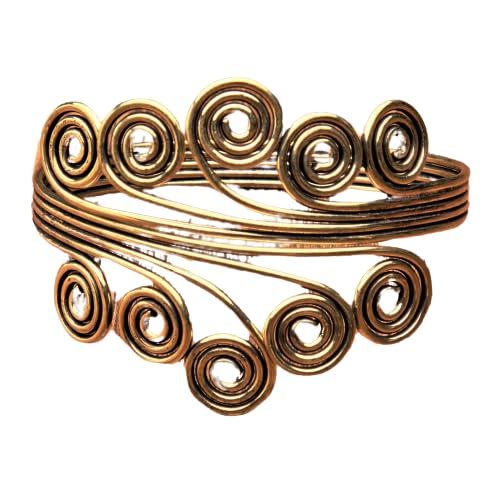 El Regalo 1 PC Oxidized Vintage Spiral Armlet in Antique Finish- Filigree Adjustable Spiral Brass Arm Cuff Bracelet (Antique Golden) (B0CLB164G5) Amazon Price History, Amazon Price Tracker