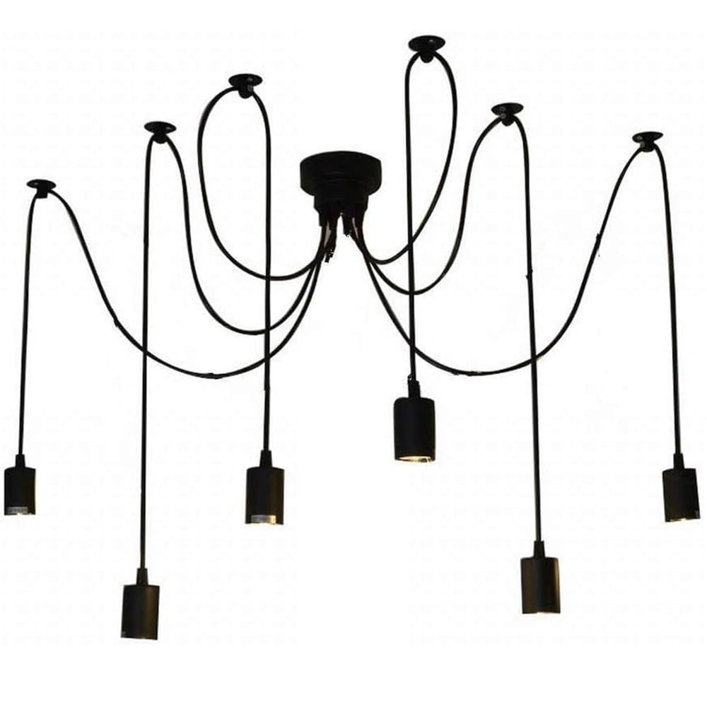Lámpara colgante vintage con cable ajustable para techos altos 8