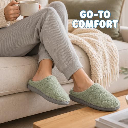 Image of Leslie Terry Clog House Shoes with Memory Foam, Indoor Slippers with Wide Widths