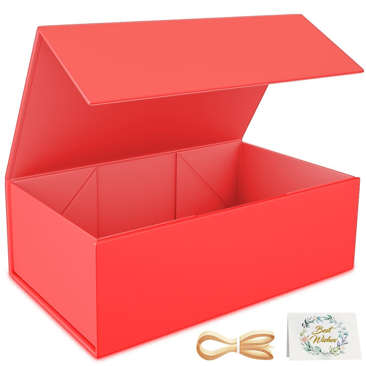 RYDDOY Red Gift Box, 13.8x9.5x4.3'' Large Gift Boxes with Lids
