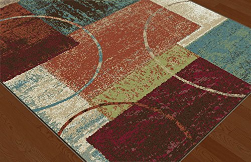 Conner Contemporary Abstract Multi-Color 3-Piece Area Rug Set, 3-Piece Set #TOP2