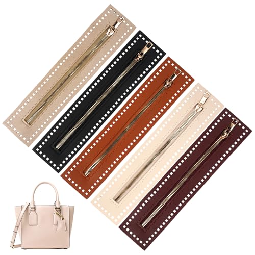 5 Piezas Cremallera de Cuero pu de 27 x 5.7 cm Cremalleras de Metal de Colores, Bolsas Hechas a Mano Cremalleras a Granel Cierre Final para DIY Ganchillo Monedero de Costura Jeans Accesorios