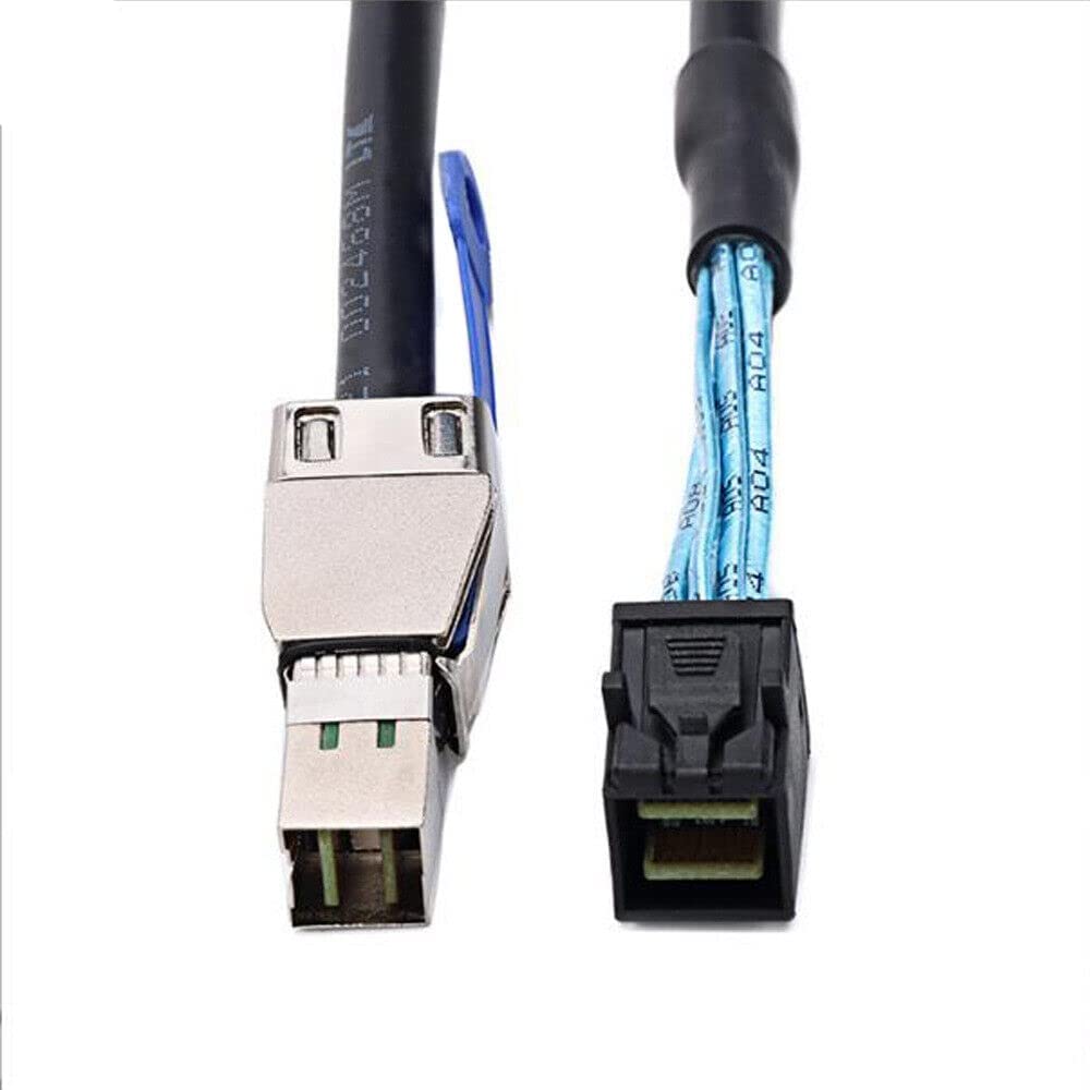 Cable de conexión de Servidor Mini SAS SFF-8644 con IC a SAS SFF-8643 (1m,Black)