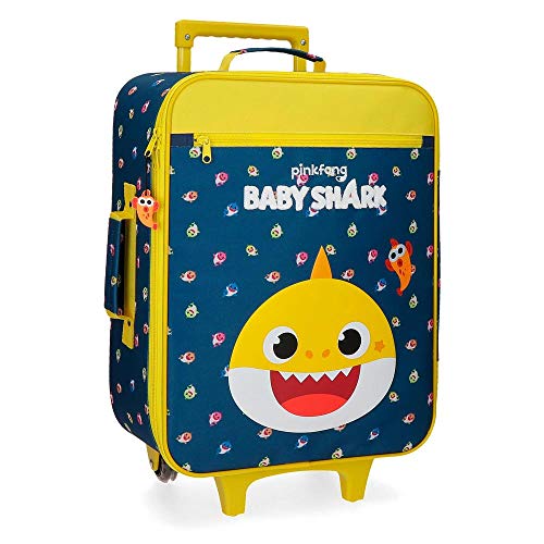 BABY SHARK My Good Friend, Maleta De Cabina 50cm Niños Unisex, Azul (Blue), 35x50x16 Cms