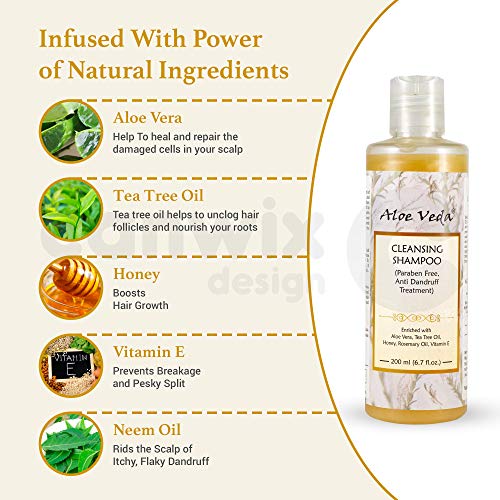 Image of Aloe Veda Anti Dandruff Cleansing Shampoo with Tea Tree Oil, 200ml