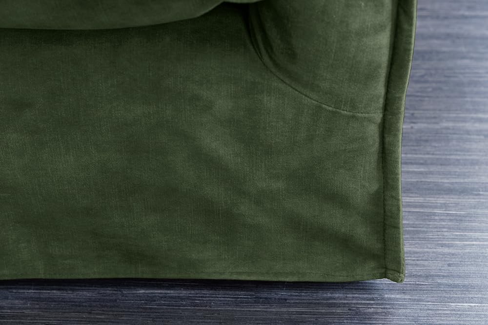 3-Sitzer Sofa HEAVEN - 200cm - dunkelgrün - Samt - Federkern Hussensofa