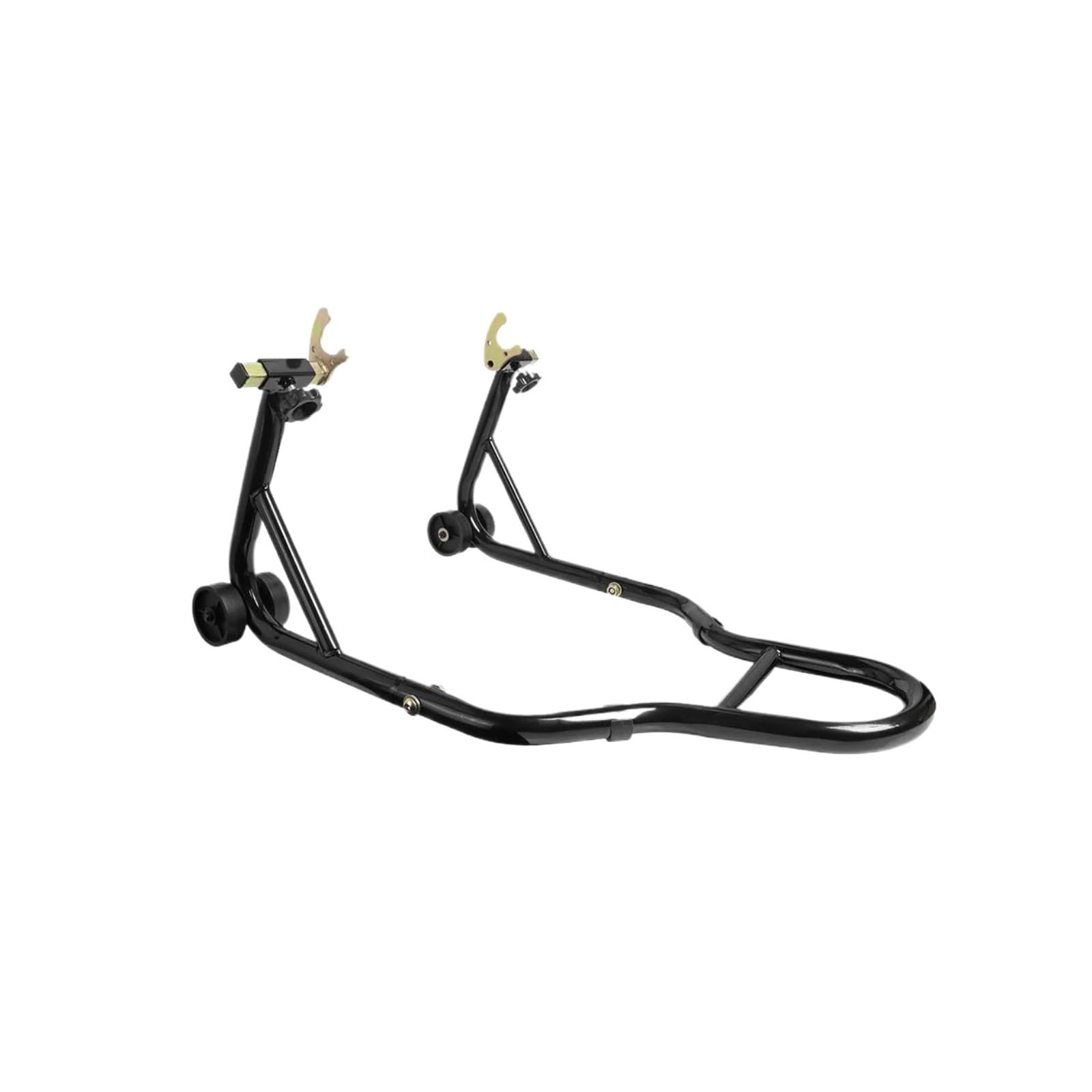 Béquille latérale de moto Support D'atelier Arrière Moto Vélo En Forme De U Support En Forme De L Support De Crochet Lubrifiant De Chaîne 2 En 1 Universel Jambe de stationnement de moto(Black)