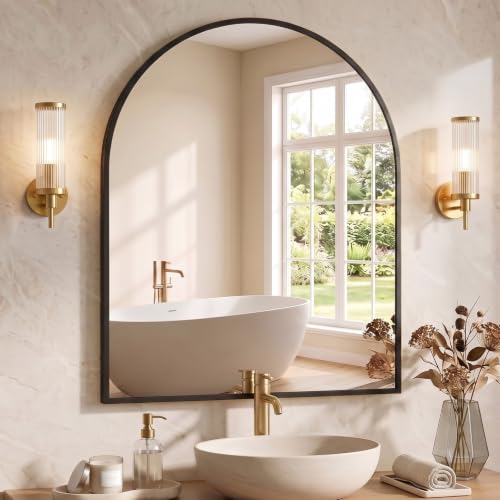 Image of NEWBULIG 32 inchX30 inch Arched Bathroom Wall Mirror for Over Sink, Vanity Mirror